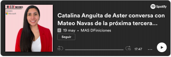 Catalina Anguita de Aster conversa con Mateo Navas de la próxima tercera ronda de aceleración para emprendimientos